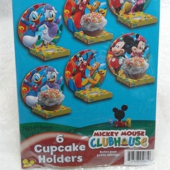 Disney Mickey Mouse Clubhouse Easy Assembly Package of 6 Cupcake Holders NEW - Picture 3 of 12